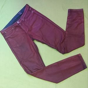 Club Monaco Red Slick Jeans in Size 6